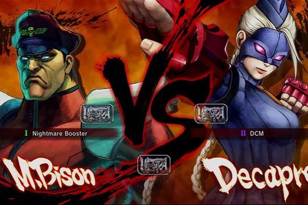 M. Bison et Decapre, deux personnages du jeu de combat Ultra Street Fighter IV