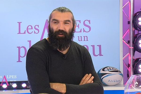 Sébastien Chabal et Valérie Chasteland sur le plateau de l'émission