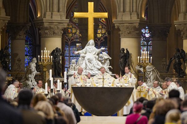 Cérémonie à Notre-Dame de Paris lors de sa réouverture, le 8 décembre 2024.