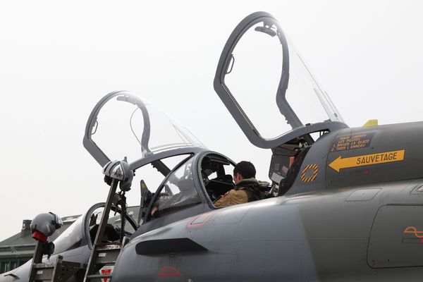 Un Mirage 2000D de la 3e escadre de chasse, stationnée sur la base aérienne 133 de Nancy-Ochey. L'escadrille 2/3 Champagne est armée de ces avions.