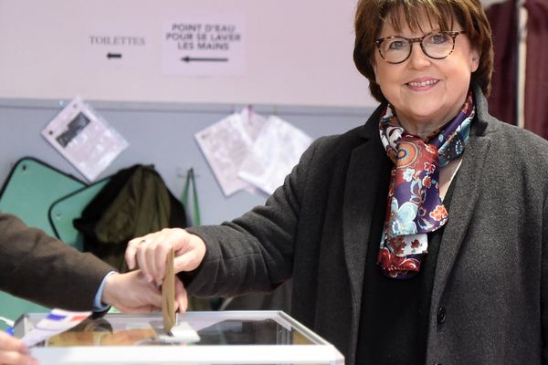 Martine Aubry, le 15 mars 2020 lors du 1er tour des élections municipales