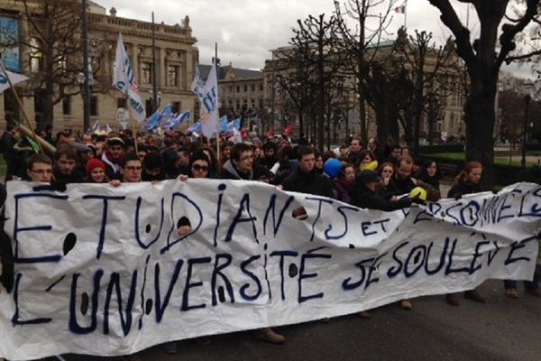 La manifestation "Université morte" jeudi après-midi