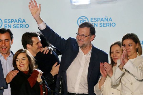 Mariano Rajoy, le Premier ministre espagnol (Parti Popolaire) après les résultats des élections législatives en Espagne.