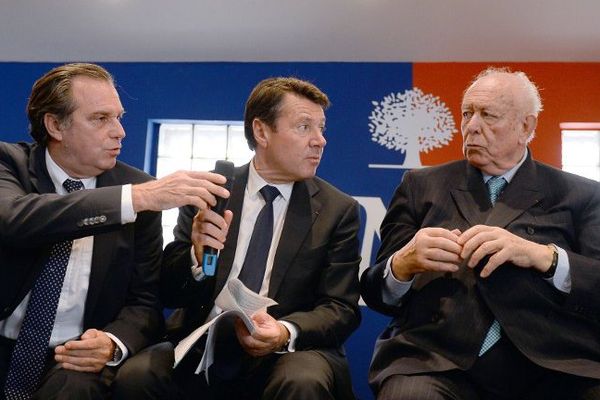 Renaud Muselier, Christian Estrosi et Jean-Claude Gaudin à Marseille ce mercredi.