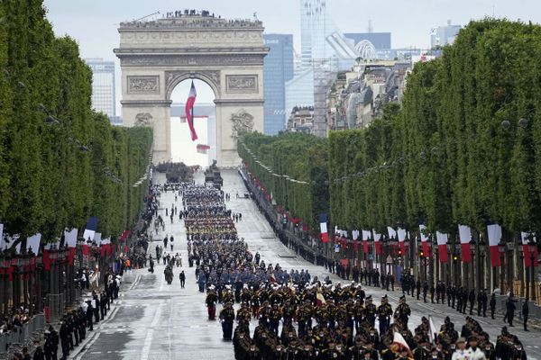 L'édition 2021 du défilé du 14-Juillet, ce mercredi sur les Champs-Elysées.