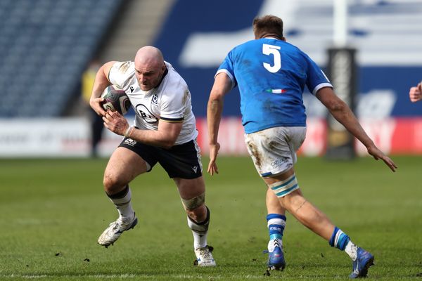 Victime d'une mauvaise chute dans l'escalier de son hôtel niçois, David Cherry est forfait pour le reste de la compétition (ici lors d'un match des Six nations joué à Edimbourg contre l'Italie en 2021).