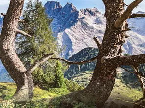 Une montagne illustre le plan de Tavers. Un paysage peu local pour cette commune du Loiret.