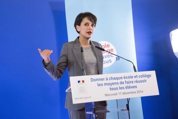 Conférence de presse de Najat Vallaud Belkacem pour présenter la nouvelle carte de l'éducation prioritaire.