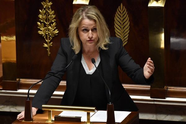 La député de la Somme (LREM), Barbara Pompili lors d'une prise de parole à l'Assemblée nationale, à Paris, le 22 mai 2018.