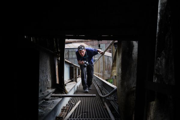 Anthony Binst en exploration pour son film " Montagnes d'urbex"