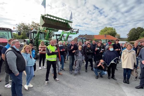 Manifestation des éleveurs contre la fermeture des abattoirs de Valenciennes, jeudi 14 octobre 2021