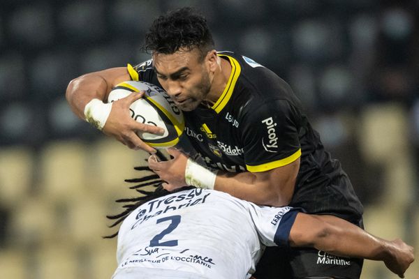 Victor Vito du Stade Rochelais lors de la rencontre de Top 14 du 29 janvier 2022 face à Montpellier, au stade Marcel Deflandre de La Rochelle.