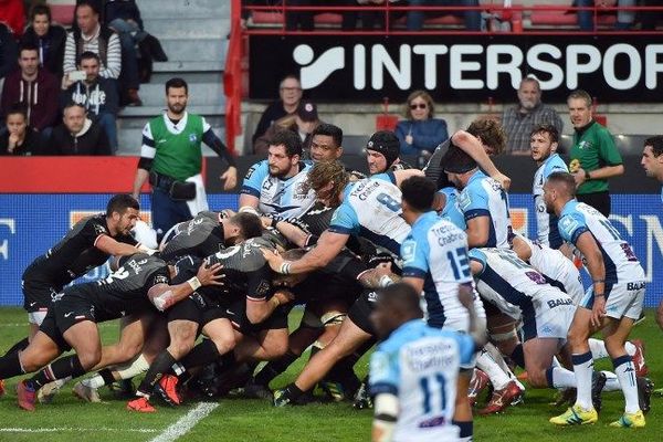 Depuis 11 matches, le Stade toulousain est intraitable comme, ici,  le 23 février 2019 à domicile face à Montpellier. 