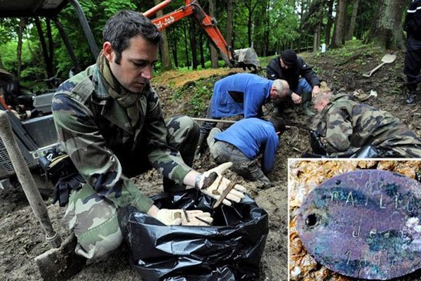 Le site de la découverte des corps de Poilus à Fleury devant Douaumont dans la Meuse