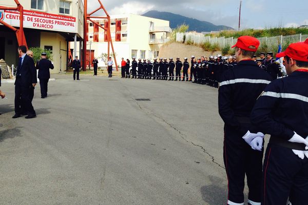 Rassemblement des sapeurs-pompiers à Ajaccio.