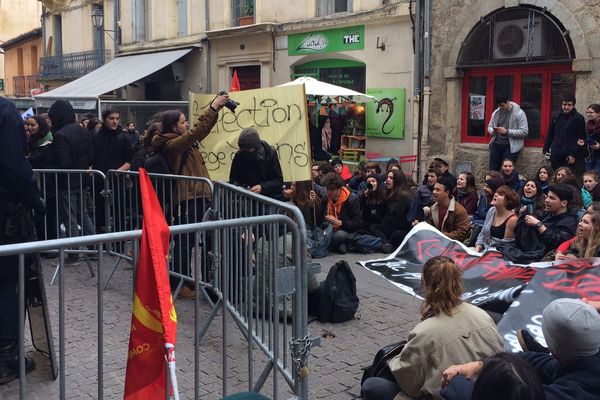 Montpellier - manifestation contre la réforme de l'accès à l'université, ParcourSup et le projet du nouveau baccalauréat devant le rectorat - 1er février 2018.