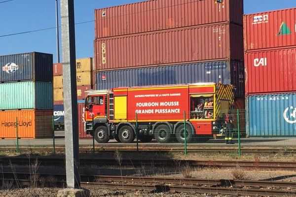 Les pompiers sur place ce mercredi en gare de triage de Saint-Jory