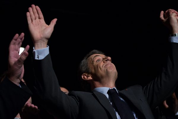 Nicolas Sarkozy, lors d'un meeting à Neuilly-sur-Seine, dans les Hauts-de-Seine, le 7 novembre 2016.