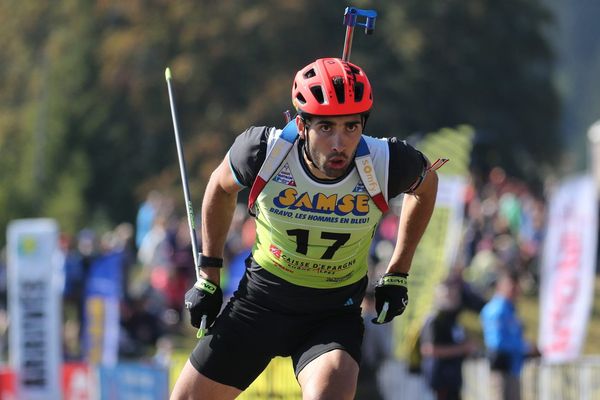 Martin Fourcade sur une manche du Summer Tour, le 24 septembre 2016. 