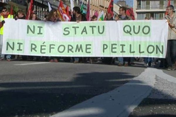 Manifestation dans le centre-ville de Cherbourg ce mercredi matin