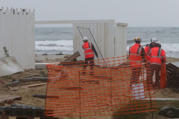 Destruction des restaurant sur la plage de Pampelonne, en octobre 2018