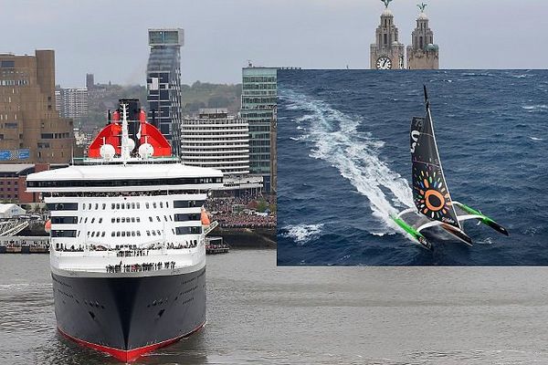 Queen Mary 2, Liverpool - Mai 2015 & SODEBO (Thomas Coville), la Trinité-sur-Mer - Octobre 2016