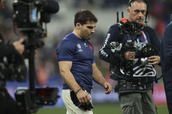 Antoine Dupont, à la fin du match face à l'équipe d'Afrique du Sud.