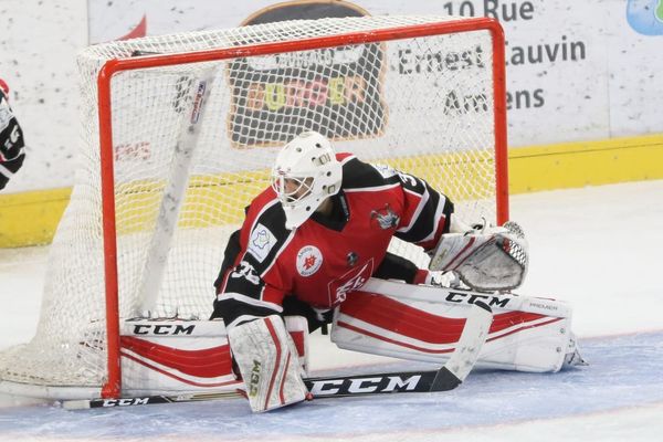 Le gardien amiénois Henri Corentin Buysse lors d'un match contre les Ducs d'Angers le 12 septembre. Photo d'illustration.