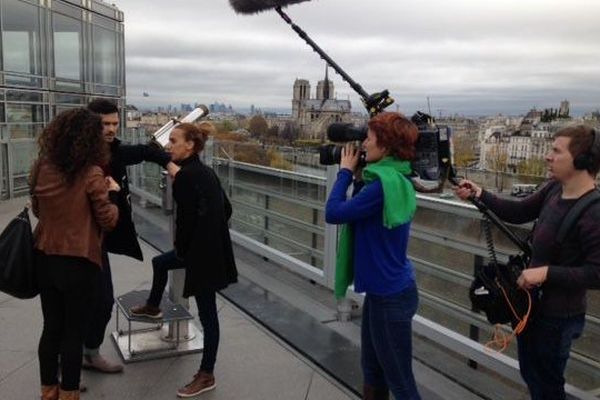 Le tournage du feuilleton, à Paris.