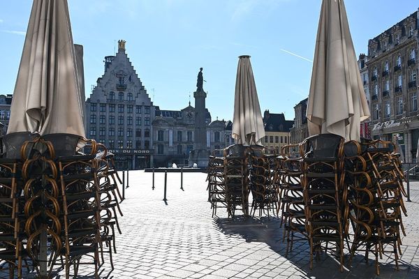 Une vue de la Grand Place de Lille, le 18 mars.