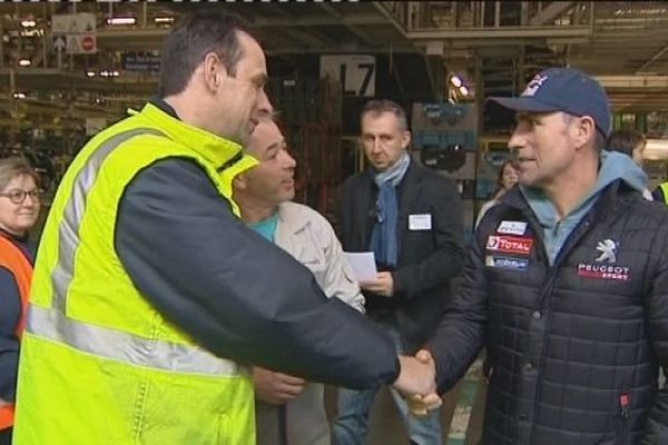 Stéphane Peterhansel à la rencontre des salariés de Peugeot Sochaux 