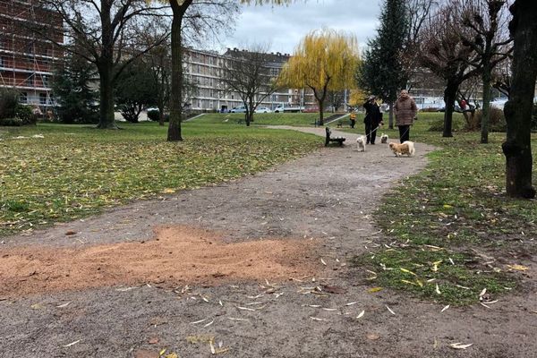 Emplacement où la victime a été retrouvée. L'homme a été projeté sur plusieurs mètres, rue de Rotterdam.