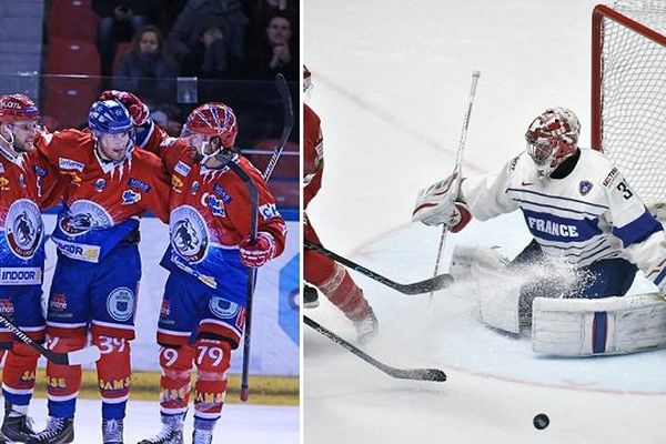 Les Lions, à gauche (archive). Le gardien des Bleus, à droite (contre la Biélorussie le 16 mai 2016).