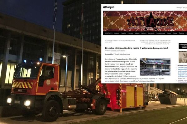 Des sites de la mouvance anarchiste libertaire se sont réjouis de l'incendie dans la mairie de Grenoble