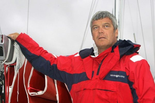 Lionel Péan ici en 2005 avant le départ de la route du Rhum.