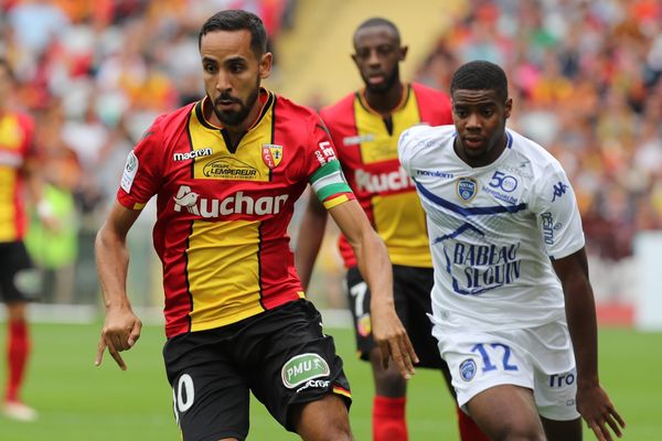 Walid Mesloub sous le maillot lensois en août 2018.