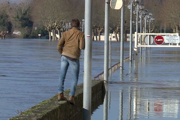 Crues à La Réole (Gironde) en Janvier 2022.