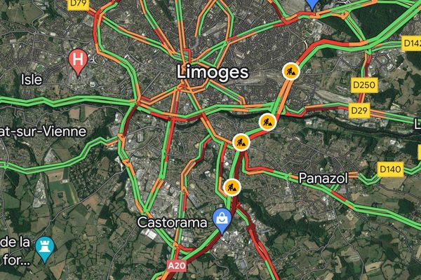 Bouchons sur l'A20 et sur les accès à l'autoroute.