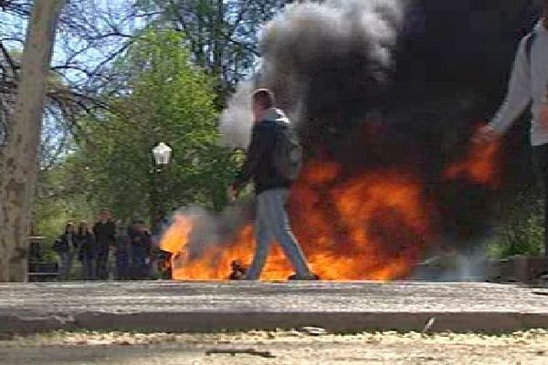 Montpellier - le cortège des manifestants sur l'Esplanade - 8 avril 2016.