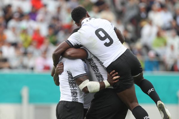 L'équipe du Fidji lors de la Coupe du monde 2019 au Japon.