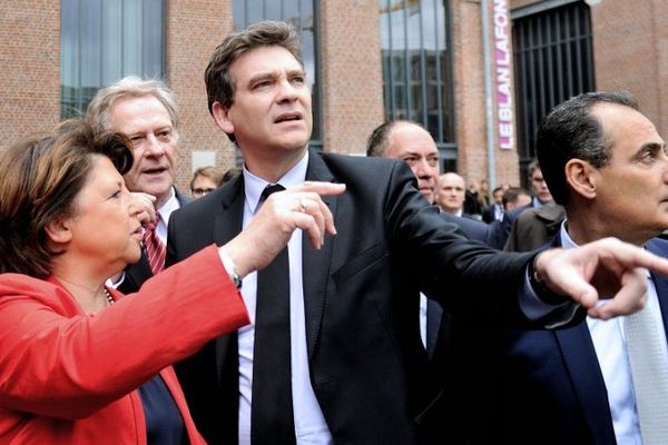 Martine Aubry et Arnaud Montebourg ce lundi à Euratechnologies Lille où va s'implanter IBM. 