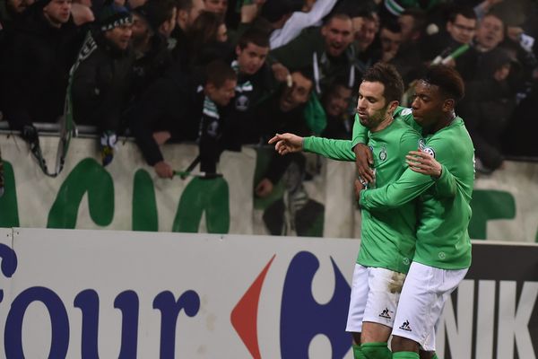 Soulagement pour St Etienne grâce au but de Corgnet , marqué à la fin des prolongations