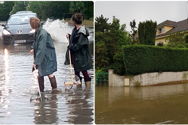 L'épisode orageux du 3 juin 2018 a causé une brusque montée des eaux dans certains secteurs comme ici à Saint-Brévin-les-Pins (44)