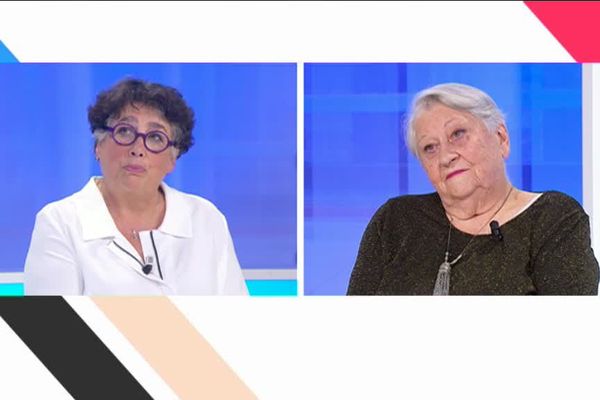 Monique Plazzi, vice-présidente du conseil départemental en charge de l'autonomie et Yvette Guary, 88 ans, résidente en établissement privé à Panazol