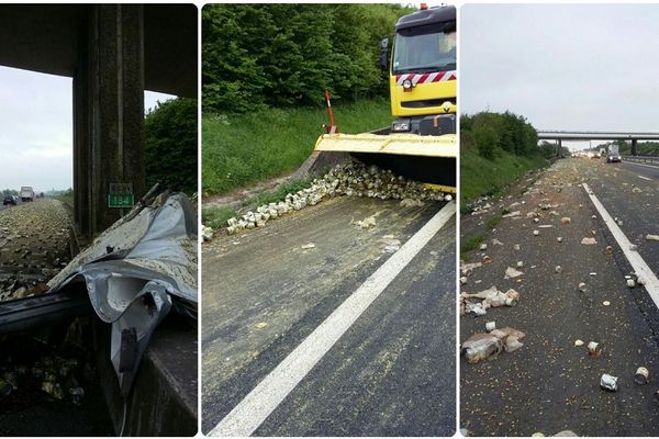 Un camion a perdu son chargement de petits pois en roulant sur l'A83