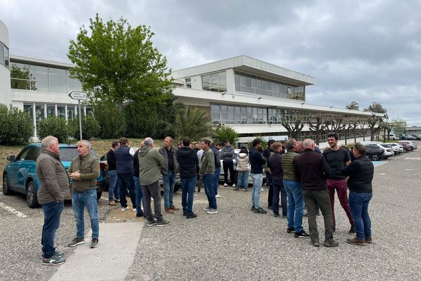 Ils sont une cinquantaine d'agriculteurs à avoir répondu à l'appel au rassemblement ce mardi matin.