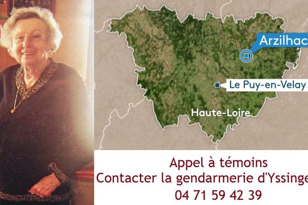 Inès a 92 ans et a disparu depuis le 8 septembre 2018. Partie seule pour se promener dans Arzilhac, le hameau où elle réside, elle est introuvable depuis.