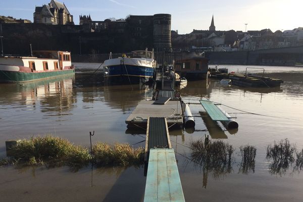 A Angers, la Maine est en crue, 23 décembre 2019