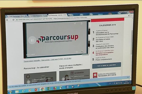 La page d'accueil du site de Parcoursup