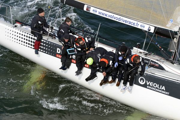 "Courrier Dunkerque 3" skippé par Daniel Souben, le 31 mars 2013 dans la baie de Quiberon